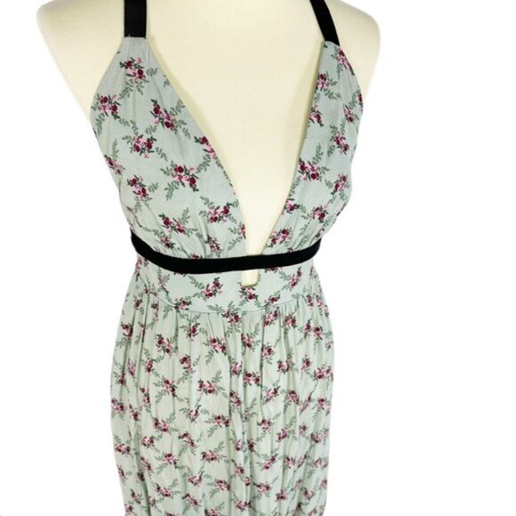 Wayf Longline Floral Print Halter Maxi Dress Size M - Picture 2 of 11